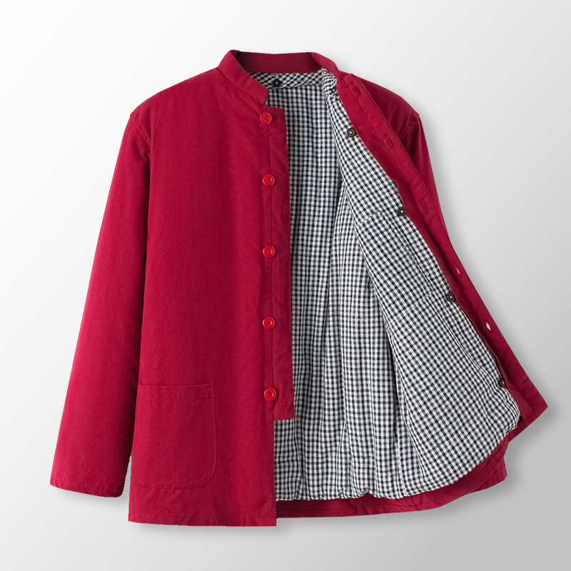 冬季手工棉花棉袄加厚可拆卸纽扣