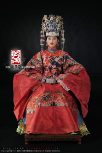 【四月汉服出租】明华堂富贵蟒织金妆花纱通袖明制汉服婚服圆领袍
