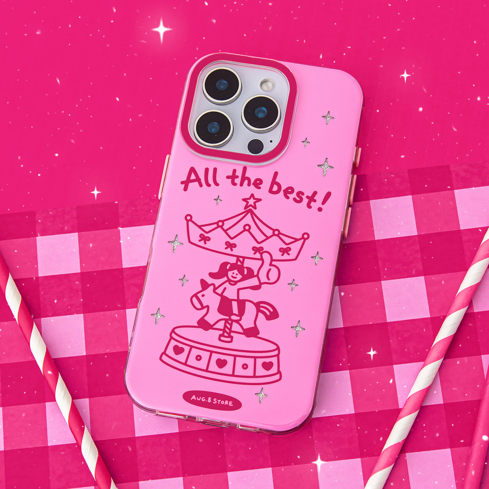【马上幸福】人间八月八丨原创马年新年壳可爱双层闪粉iPhone17PROMAX苹果手机壳16promax15promax