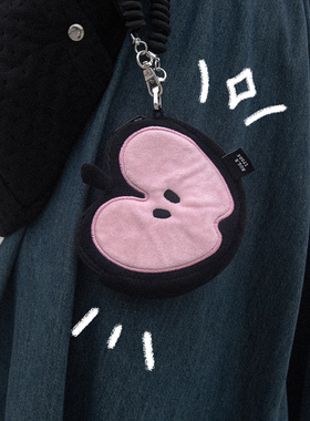 人间八月八|原创粉色苹果毛绒零钱包挂饰收纳耳机包钥匙扣玩偶