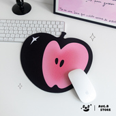 人间八月八 原创粉色苹果鼠标垫天然橡胶防滑桌面滑鼠垫异形