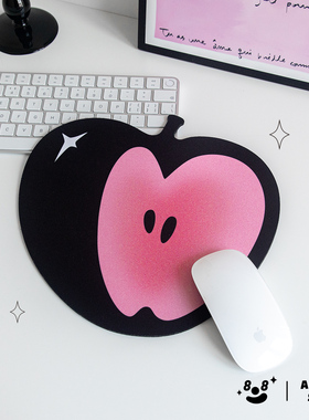 人间八月八丨原创粉色苹果鼠标垫天然橡胶防滑桌面滑鼠垫异形