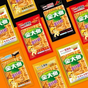 金大州金针菇菌类零食散称独立小包装开袋即食红油香辣下饭菜