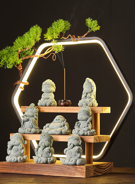 展示盒收纳展示架LED灯圈摆放陶瓷摆件手办娃娃公仔收纳集装箱