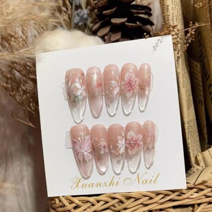 【水彩花卉】氛围感美甲超仙女纯手绘碎花温柔显白仙气高级穿戴甲