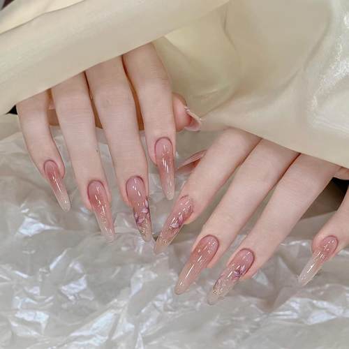高级感长椭圆美甲纯手工定制