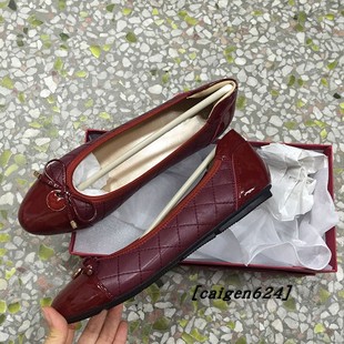 霍根意大利外贸真皮女鞋羊皮平底鞋粗跟圆头浅口蝴蝶结单鞋