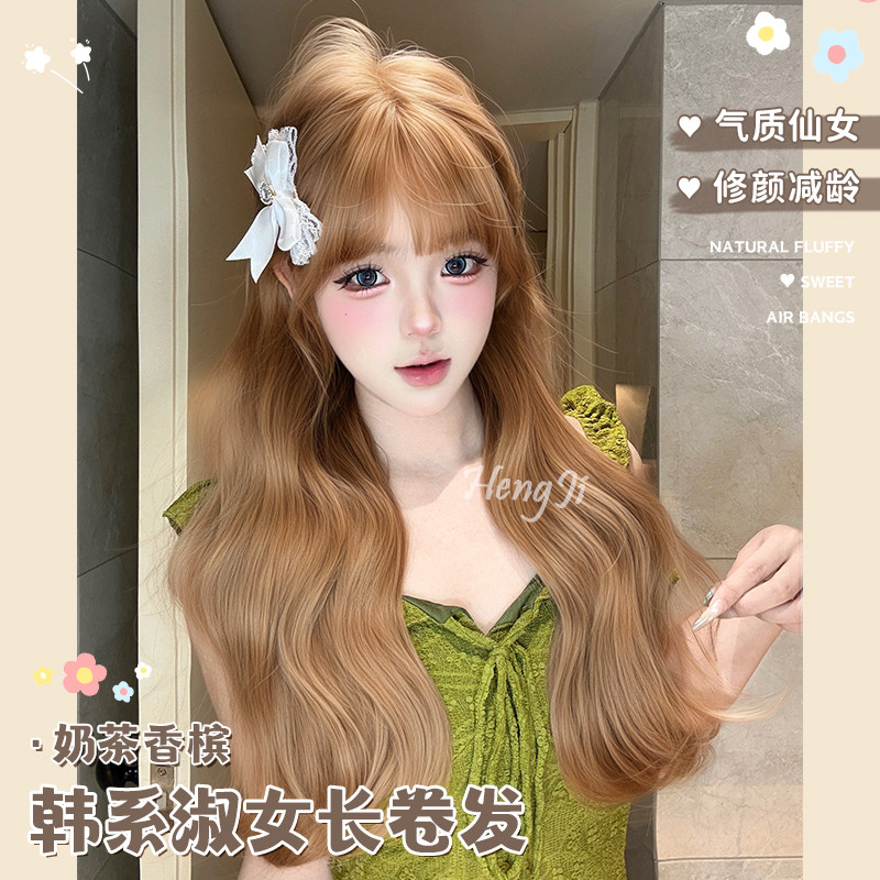 哼唧假发日常网红长卷发lolita新款夏季自然逼真jk全头套式图片