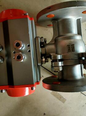 304不锈钢法兰气动球阀 国标法兰式球阀DN40PN25