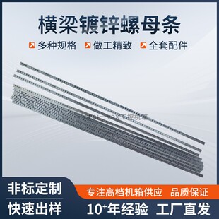 CPCI铝型材横梁螺母条机箱19英寸横梁配件螺孔条M2.5/M3螺纹孔2*5