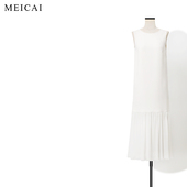 美裁 背心连衣裙女 进口三醋酸ROW风拼接设计无袖 柔纱 极简裙