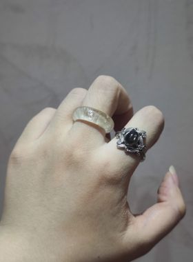 2025新品小众星辉骨干复古托轻奢开口调节戒指饰品礼物