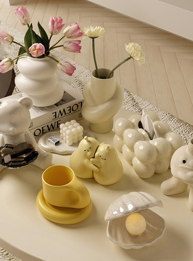 贝汉美高级感陶瓷装饰花瓶摆件创意新家居玄关客厅桌面装饰品