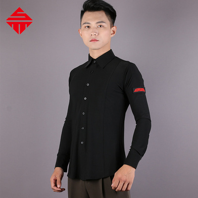 男摩登舞服上白衬衣舞装国标舞