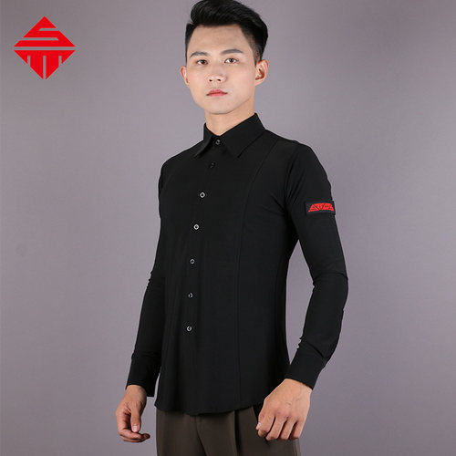 男摩登舞服上白衬衣舞装国标舞