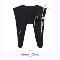 cherrychau原创手工结绳衣领黑可爱风百搭衣领服装配饰