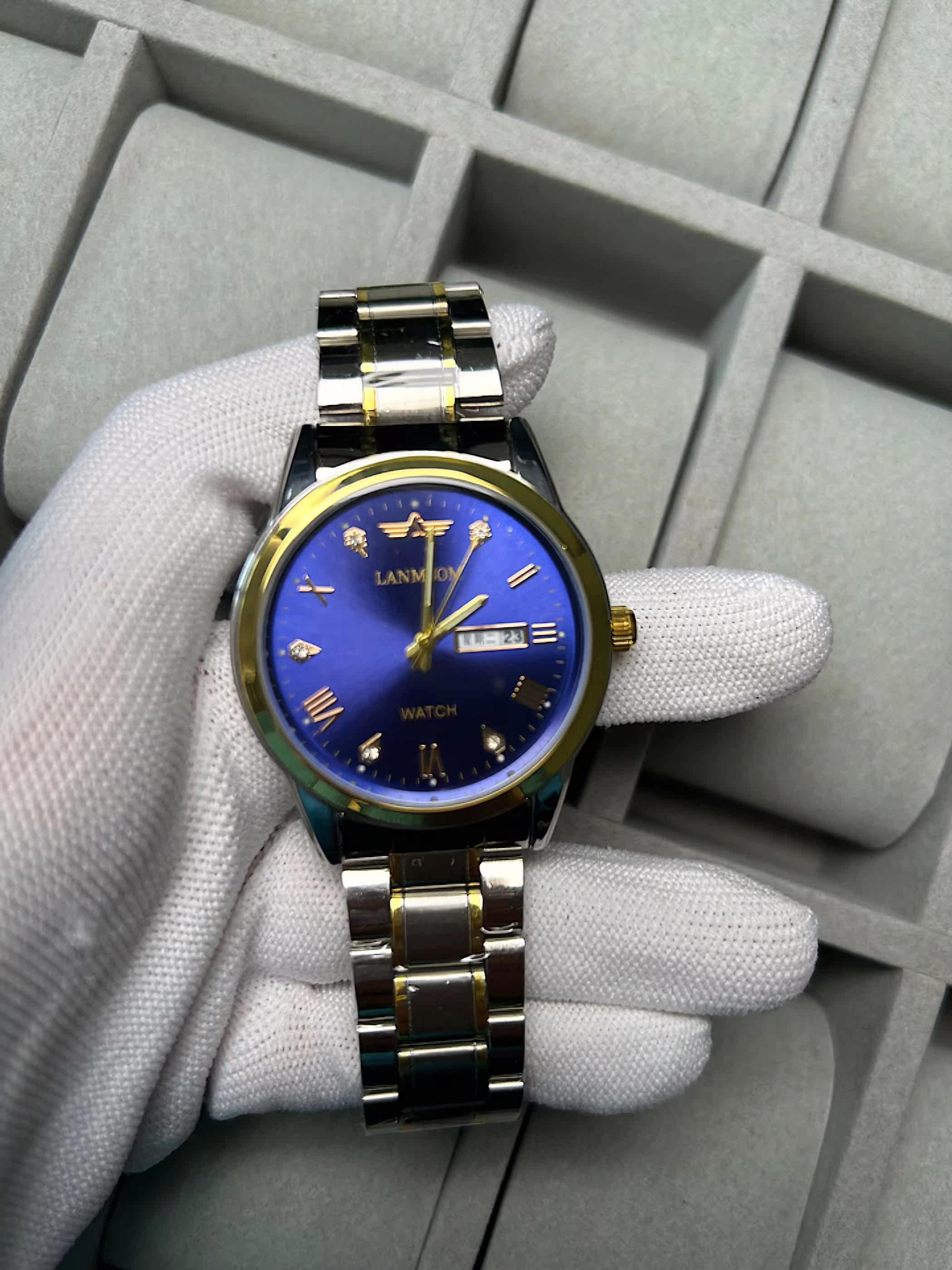 琅梭夜光日历防水休闲商务男士手表