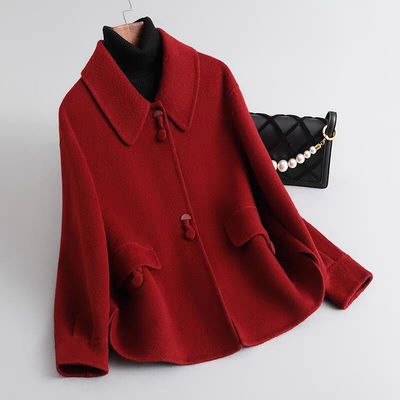 时尚宽松百搭羊毛呢子外套