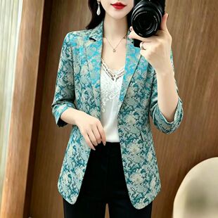 国风小西装外套女新中式2026夏季新款妈妈女装上衣女士西服夏薄款