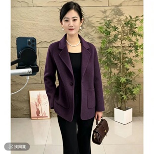 高级感2026秋冬新款西装毛呢呢子小个子双面羊毛大衣女修身外套