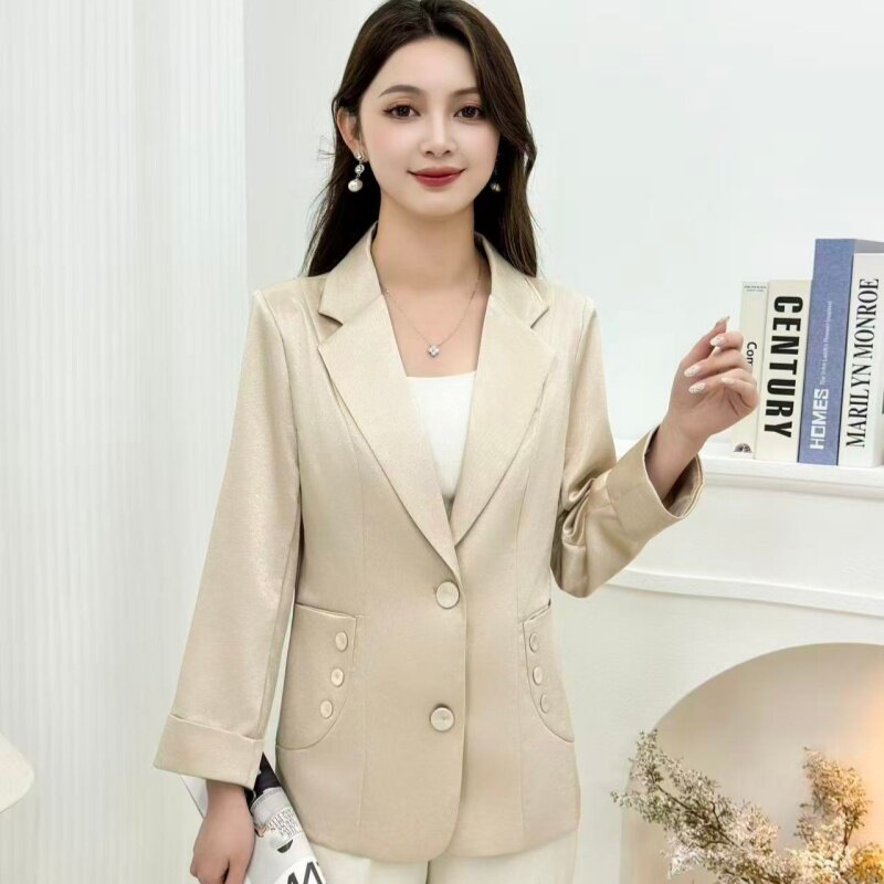 中年短款小西装女中老年女装春装时尚妈妈春季薄外套长袖春秋上衣