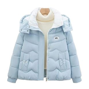 大码女装白色休闲宽松羽绒棉服冬季2025新款洋气加厚保暖短款棉袄