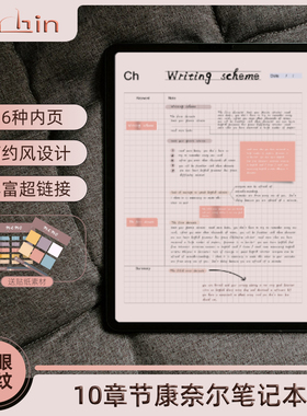 goodnotes笔记本iPad华为小米平板notability简约风电子手帐模板