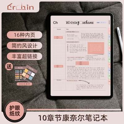 goodnotes笔记本iPad华为小米平板notability简约风电子手帐模板