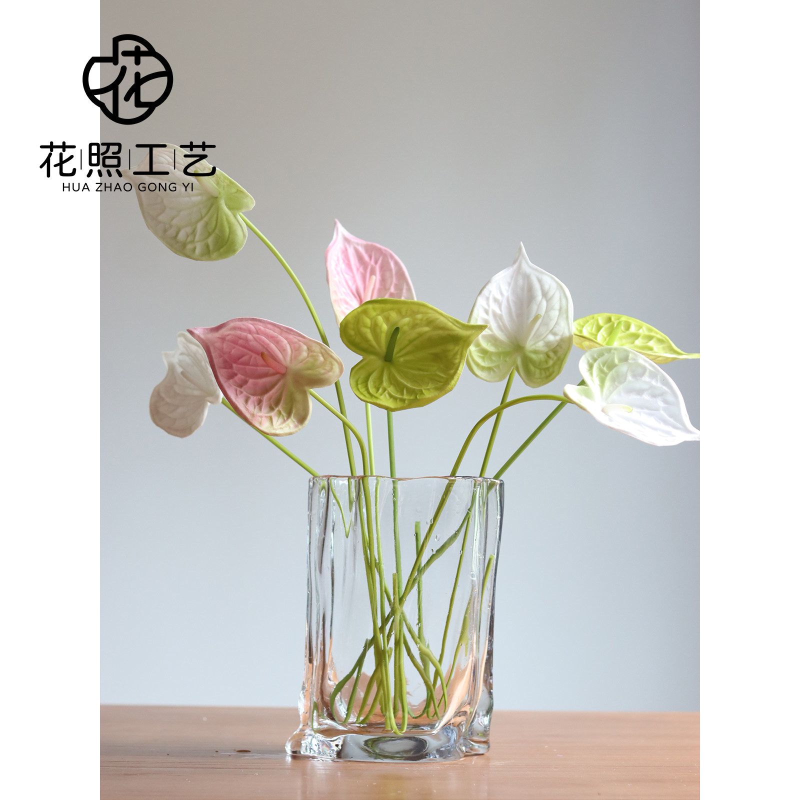仿真花pu白掌绿掌粉掌假花家居装饰摆设花艺造景花材拍照道具花束