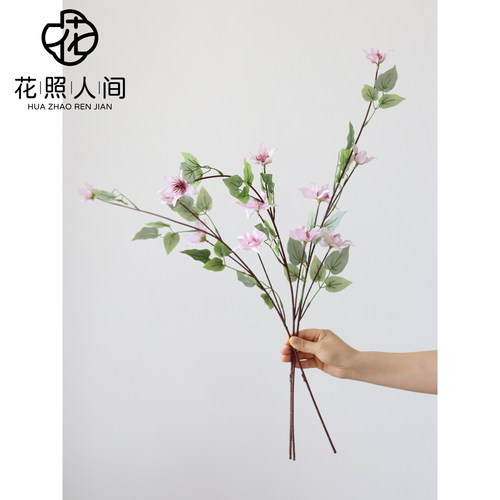 高品质铁线莲仿真花花艺师自然系造景绢花材家居装饰假花拍摄花束