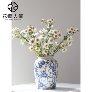 高品质小雏菊仿真花白色小野花假花家居装饰摆件摄影道具手拿花束