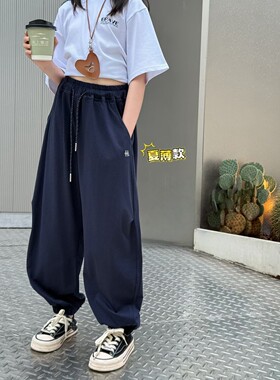 bora波拉2026夏季新款儿童束口运动裤夏薄款透气中大童休闲长裤