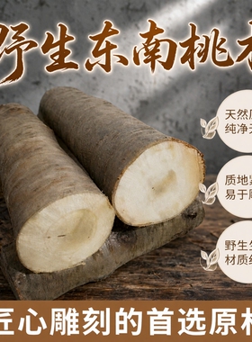 桃木原木桃木木料小李肥刀剑桃木树枝桃木墩野生东南桃木雕刻木料