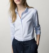 衬衫 2020春季 舒适 职业时尚 OL天兰色白色粉色条纹百搭长袖 新款 女装