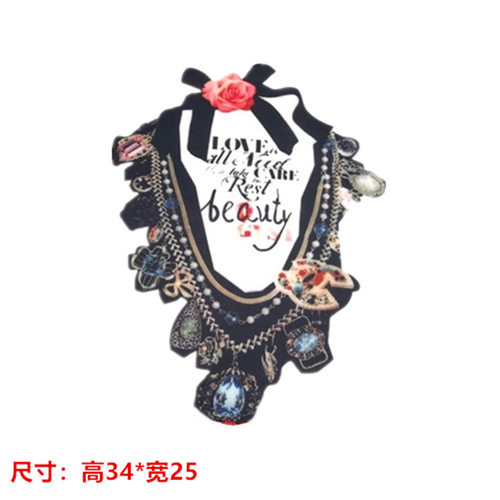 新款韩版服装辅料烫图热转印烫画烫图贴布项链DIY辅料/布贴