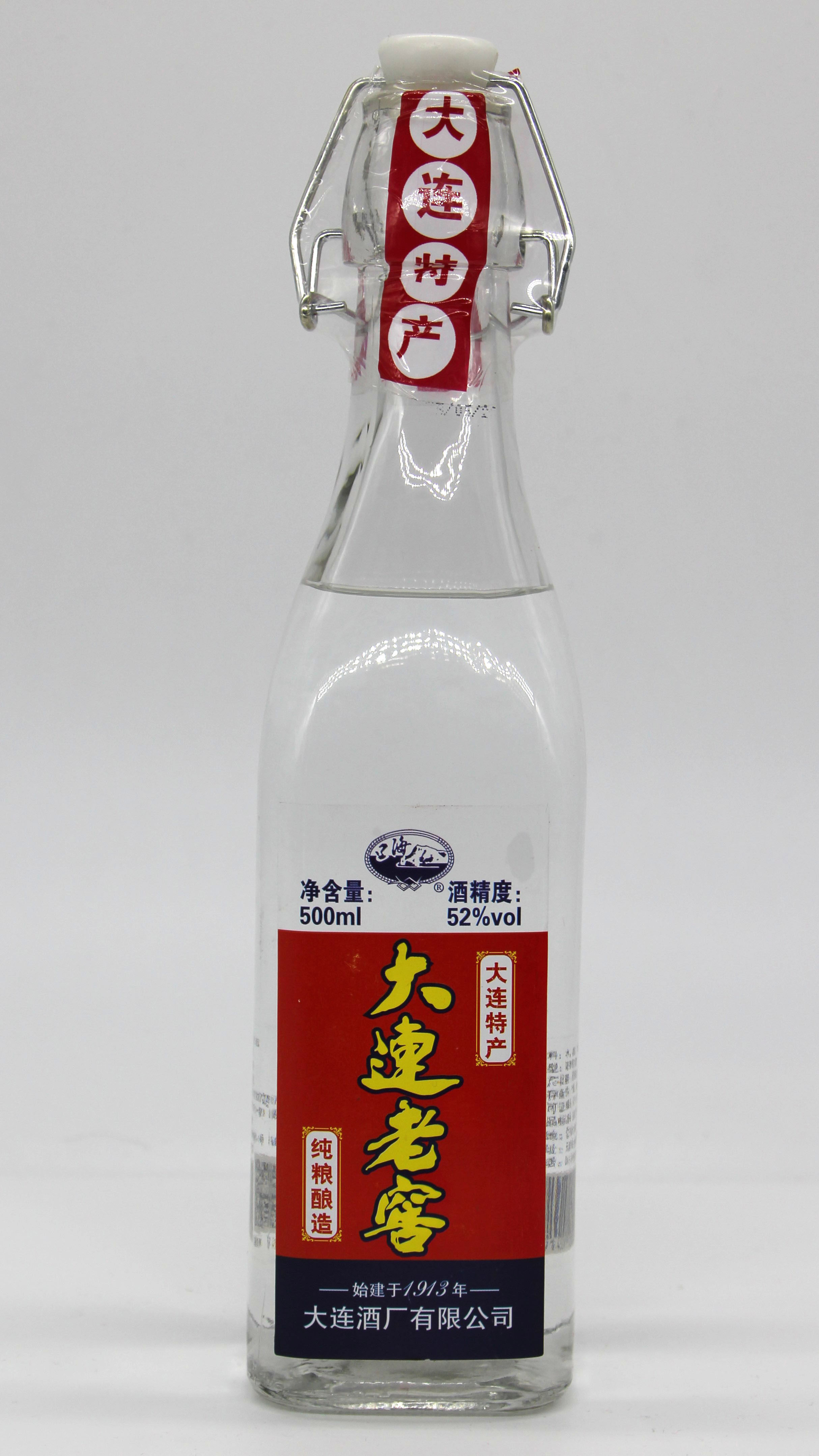 大连特产大连酒厂辽海牌大连老窖方瓶52度浓香型纯粮酿制500ml