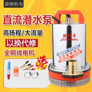 潜水泵12V大流量家用直流潜水泵小型潜水泵抽水泵电动抽水泵