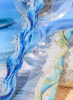 星河浪花PET胶带大海浪水波浪唯美循环烫金造景拼贴流麻DIY装饰