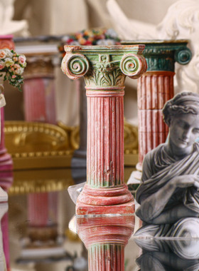 罗马柱硬卡贴纸复古柱子雕像维纳斯艺术砖石岩石DIY装饰拼贴素材