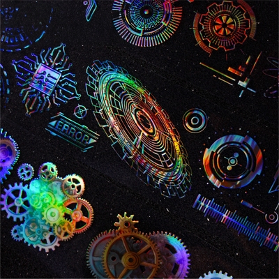 齿轮机械科技未来感赛博朋克胶带