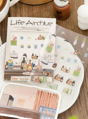 生活存档造景贴纸微缩场景INS素材装饰解压免剪裁手工休闲治愈DIY