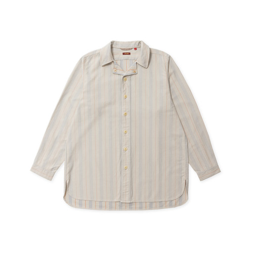 TACITURNLI ORIGINAL STRIPE BUTCHER SHIRT L 女士条纹布彻衬衣