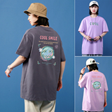 2021夏季短袖t恤男日系潮流上衣半袖宽松潮牌ins港风衣服体恤，男装T恤，星座414A-2（原B215-2）