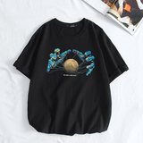 短袖t恤男2021新款日系宽松宇航员印花上衣服潮流ins时尚百搭，男装T恤，星座414A-2（原B215-2）