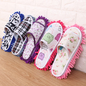 厨房懒人神器拖地拖鞋 雪尼尔地板家居室内清洁可拆洗懒人擦地拖鞋