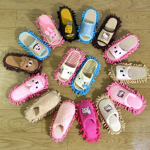 室内儿童静音拖地拖鞋厨房可拆洗家居地板扫地懒人擦地拖鞋清洁抹