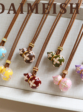 秋冬复古时尚精致四叶草珍珠葫芦毛衣链轻奢高级感长款项链女