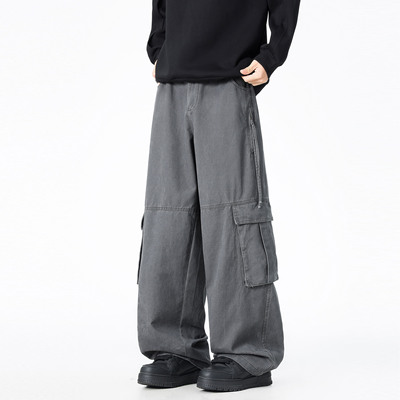 ZMGEEN冬季加绒工装裤男女美式复古宽松直筒裤子大码户外休闲长裤