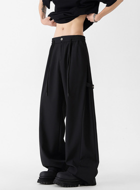 ZMOGEE直筒裤子男秋季美式潮牌宽松休闲长裤垂感百搭户外冲锋裤