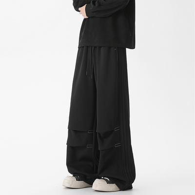 ZMGEEN加绒卫裤男士秋冬季美式潮牌宽松直筒长裤休闲百搭运动裤子